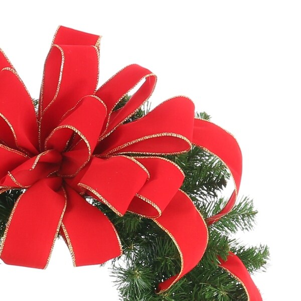 22 Holiday Wreath with Red Large Bow