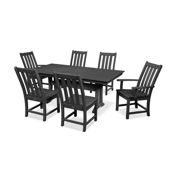 POLYWOOD Vineyard 7piece Farmhouse Outdoor Dining Set