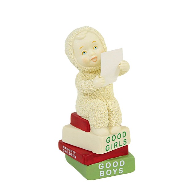 Dept 56 Snowbabies Santa x27 s Assistant One Figurine 4 25 Inches Good Girls Good Boys 6009947 Porcelain Off white