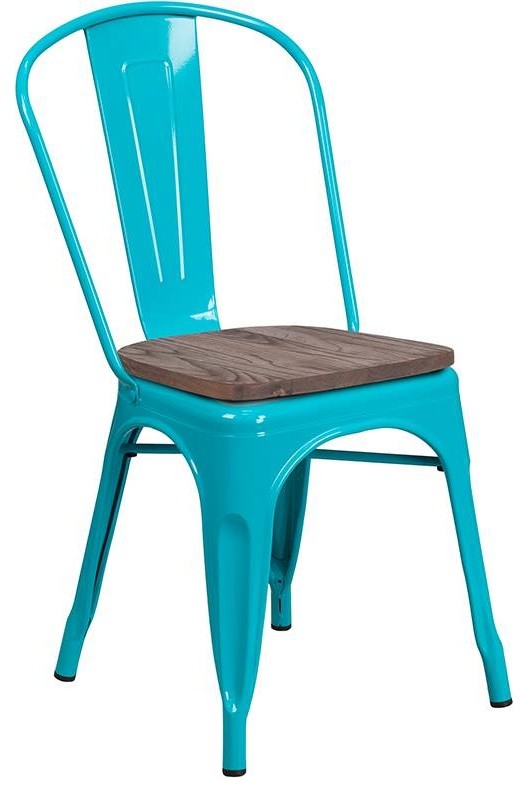 Metal Stackable Chair With Wood Seat   Contemporary   Armchairs And Accent Chairs   by Furniture East Inc.  Houzz