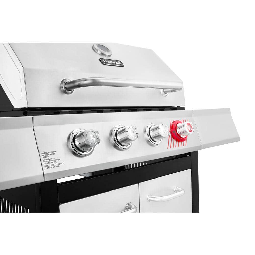 DynaGlo 4Burner Propane Gas Grill in Stainless Steel with TriVantage Multifunctional Cooking System