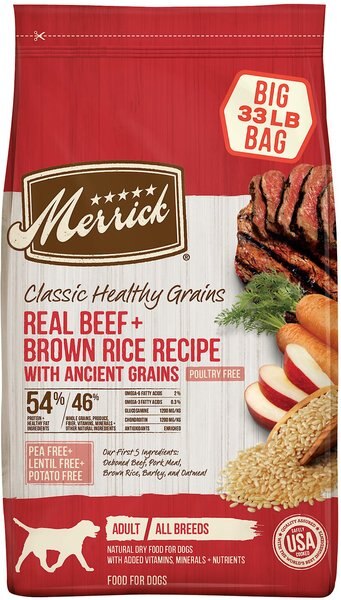 Merrick Classic Healthy Grains Real Beef + Brown Rice Recipe with Ancient Grains Adult Dry Dog Food