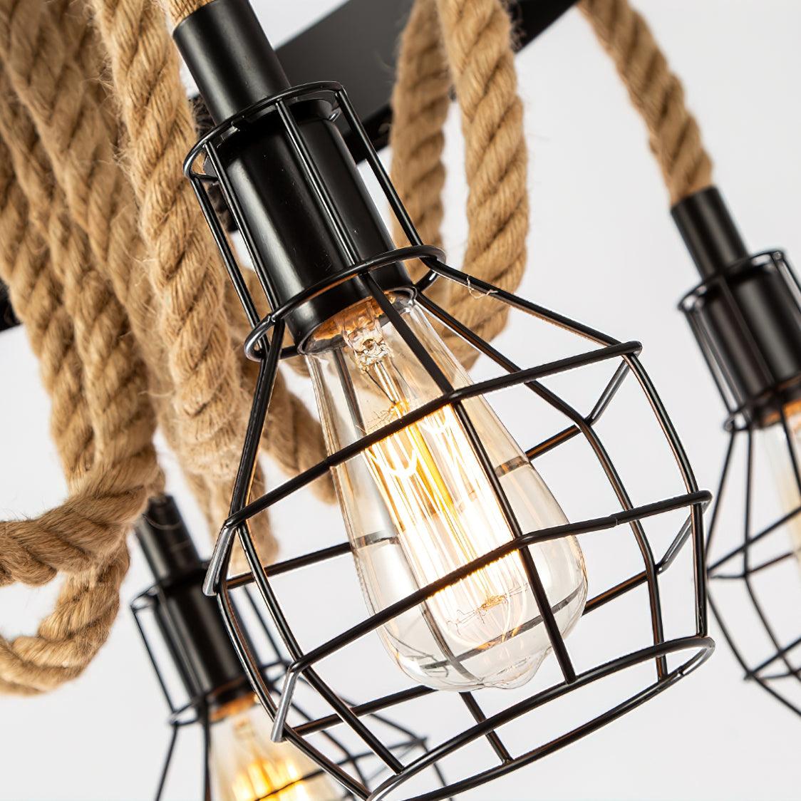 Hemp Rope Industrial Starfall Chandelier