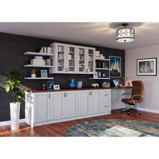 J COLLECTION Cumberland Light Gray Shaker Assembled Wall Kitchen Cabinet with Full Height Door (30 in. W x 30 in. H x 14 in. D) DSW3030-CL