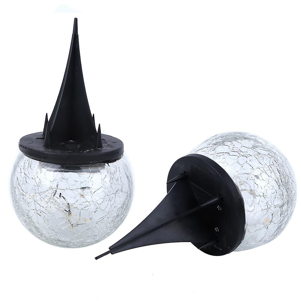 Waterproof Solar Crackle Glass Ball Light Ground Spike Lamp for Garden Yard Pathway Landscape Decor