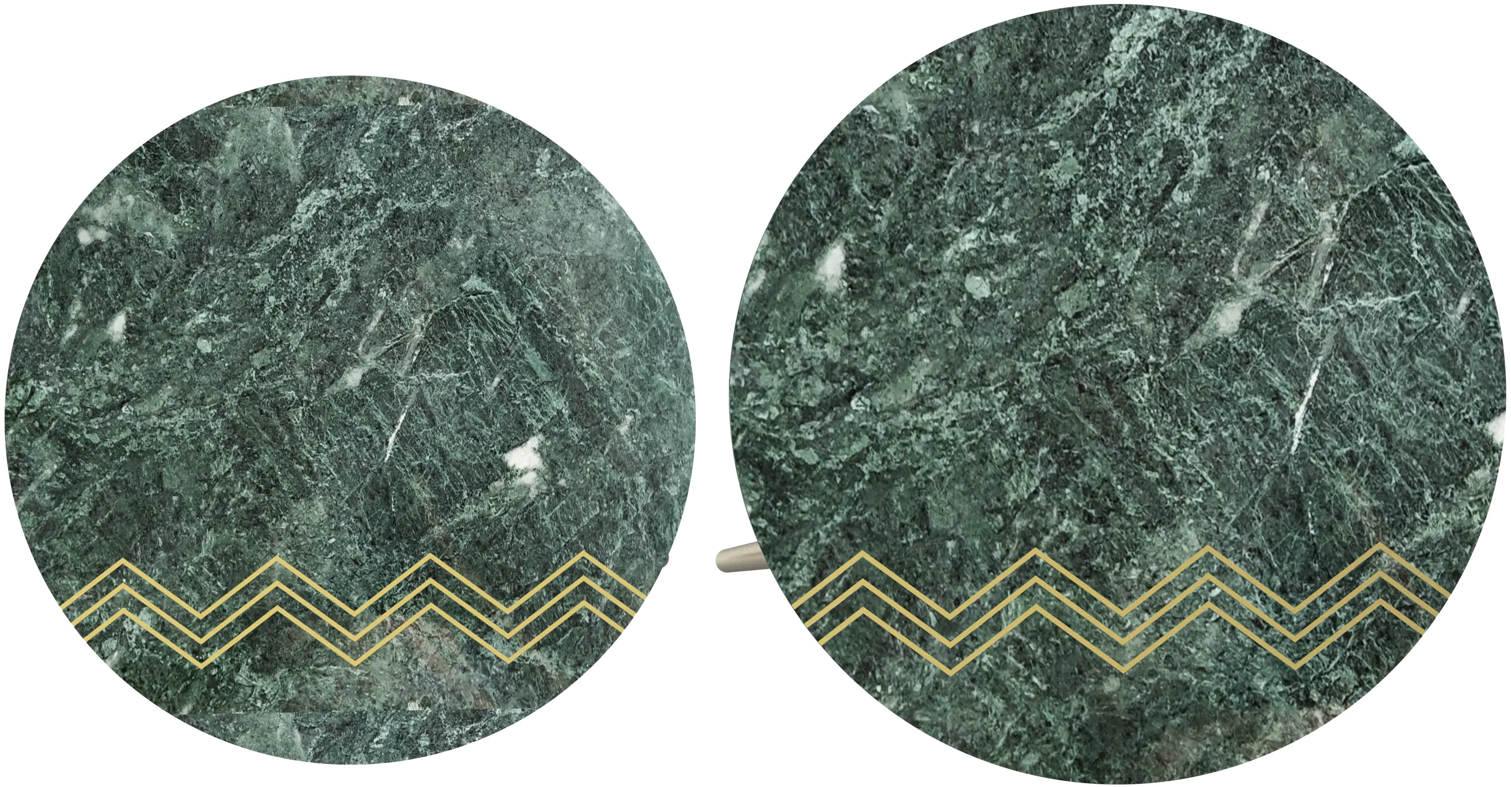 Avery Green Marble Nesting Tables， Set of 2