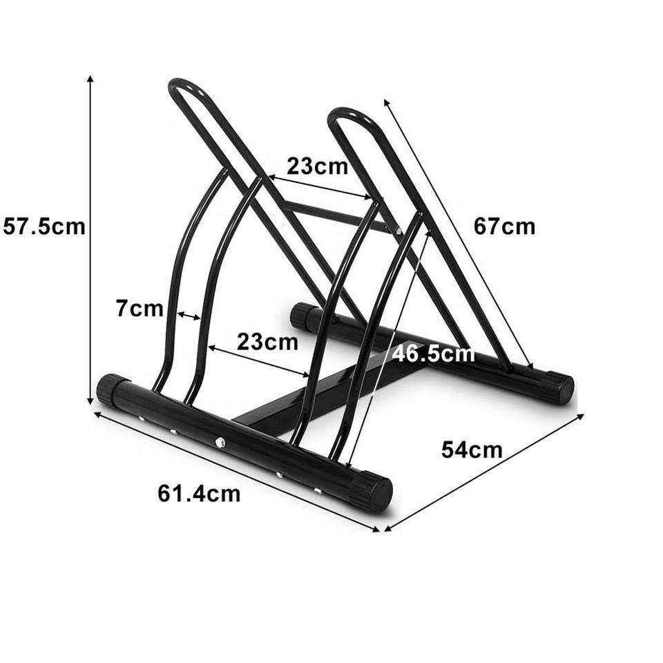 Sturdy Construction Cycling Rack Floor Storage Organizer Stable and Easy Assembly Two Bicycles Bike Rack Stand