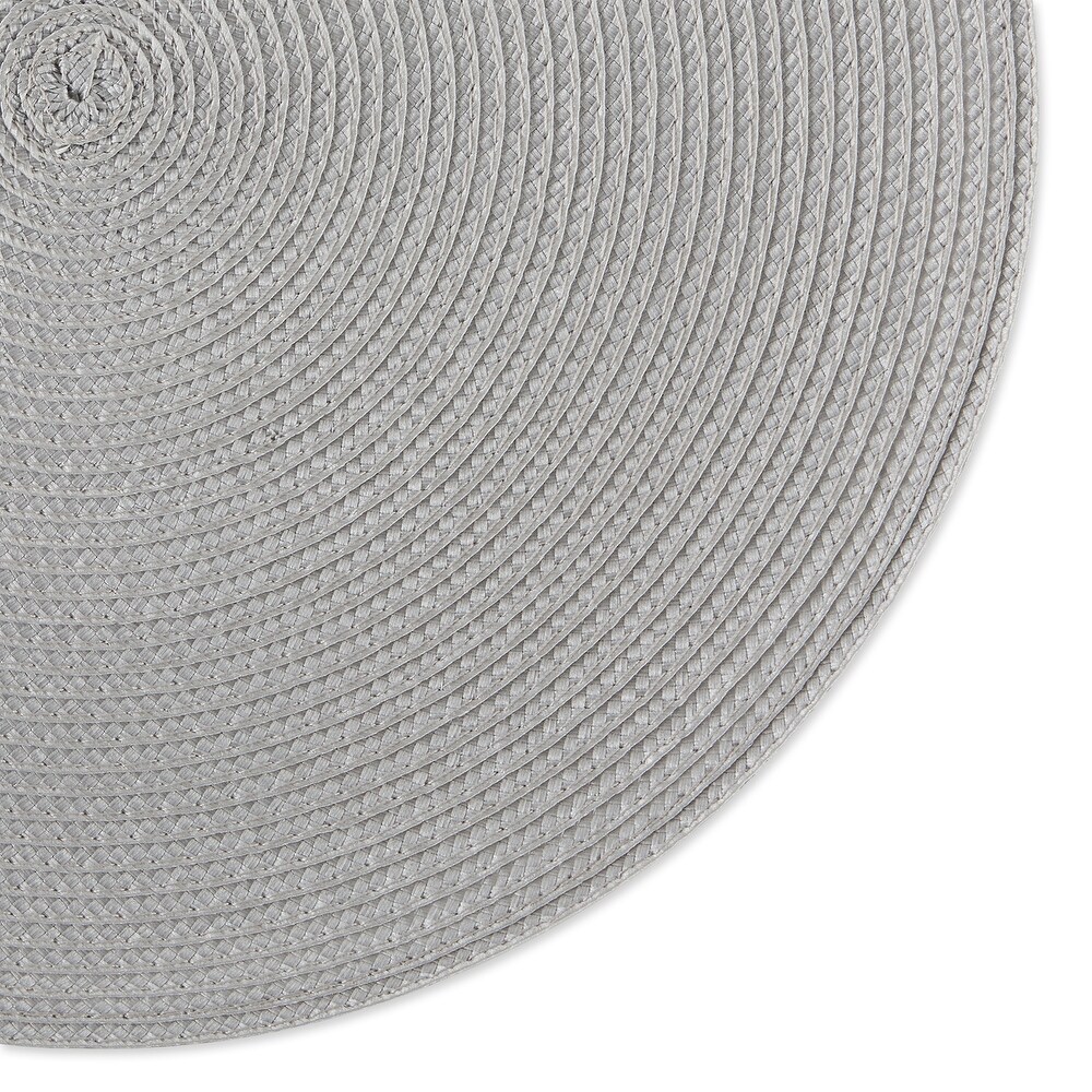 DII White Round PP Woven Placemat Set of 6