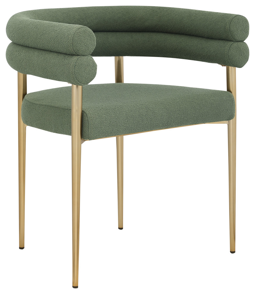 Brielle Boucle Fabric Dining Chair  Set of 2   Midcentury   Dining Chairs   by Meridian Furniture  Houzz