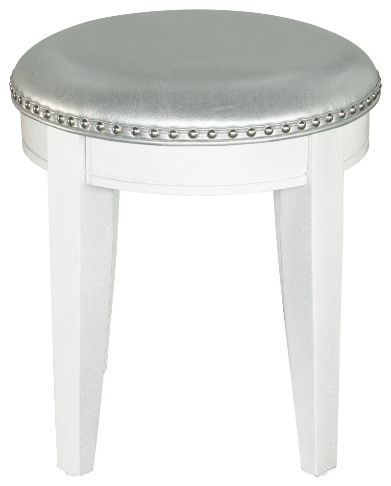 Starlight Vanity Stool in White Finish by Samuel Lawrence Furniture   Transitional   Vanity Stools And Benches   by Pulaski Furniture  Houzz