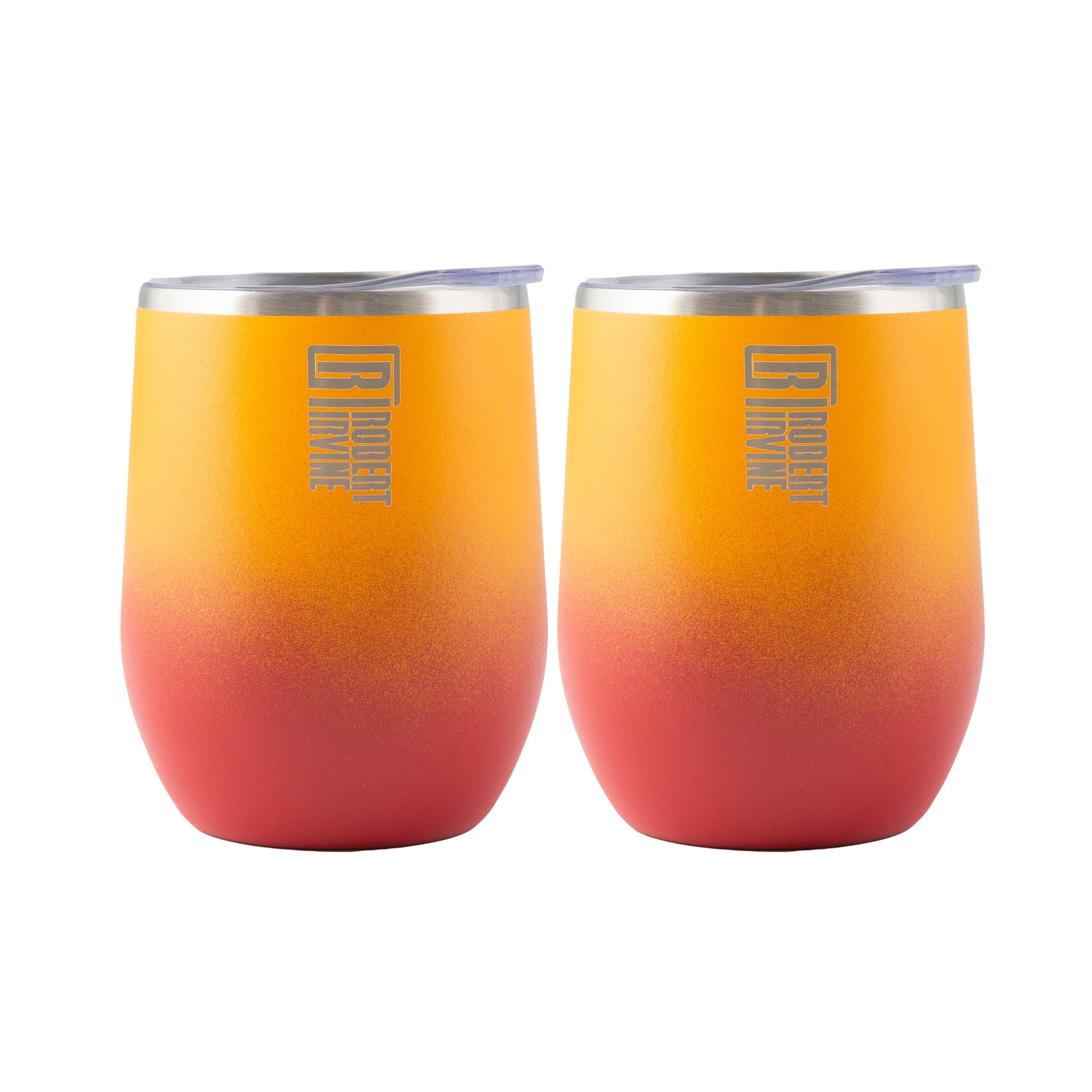 Robert Irvine 12 Oz Orange Wine Tumblers, Set Of 2