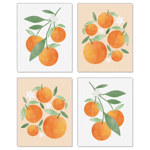 Big Dot Of Happiness Little Clementine Unframed Orange Citrus Kitchen Linen Paper Wall Art Set Of 4 Artisms 8 X 10 Inches