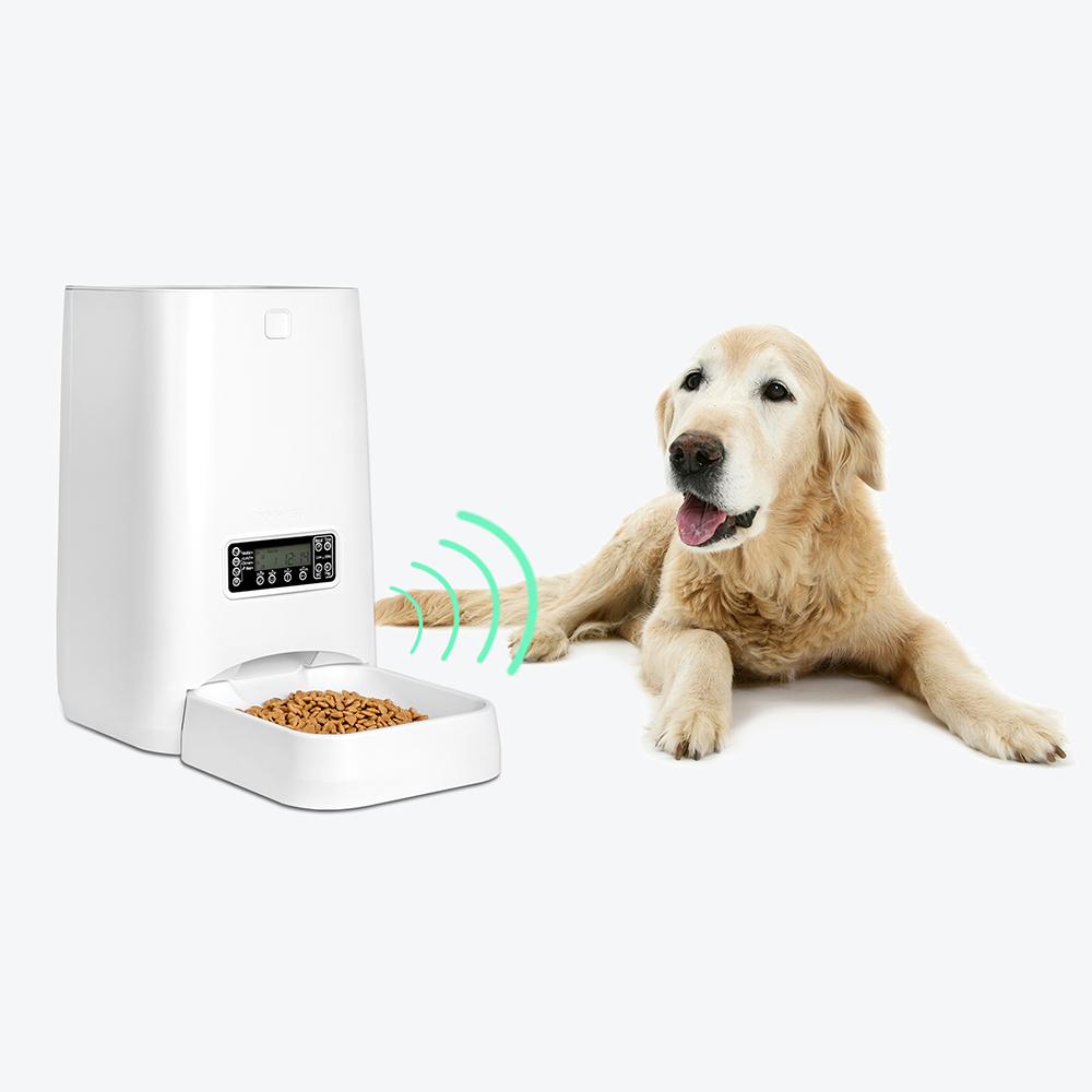 Dogness Programmable Automatic Pet Feeder， 6 Liter Capacity， White， for Dogs and Cats