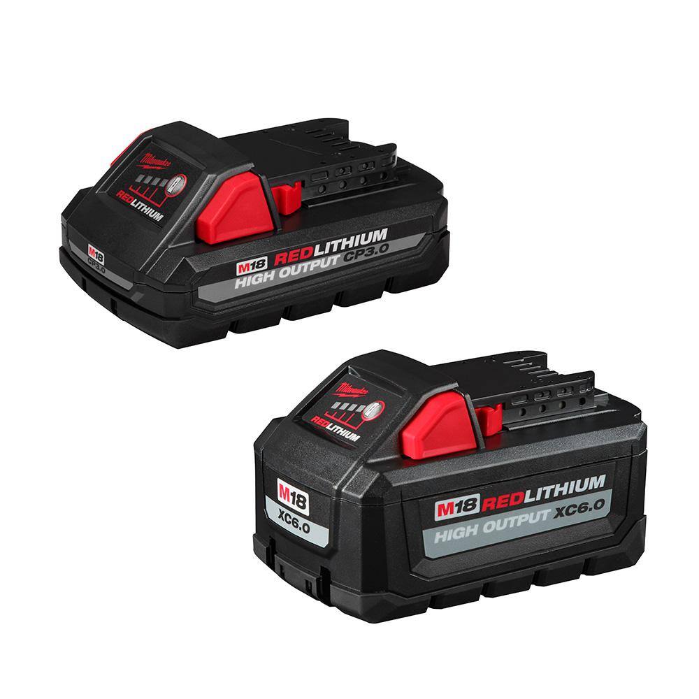 MW M18 18-Volt Lithium-Ion High Output 6.0 Ah and 3.0 Ah Battery (2-Pack) 48-11-1865S