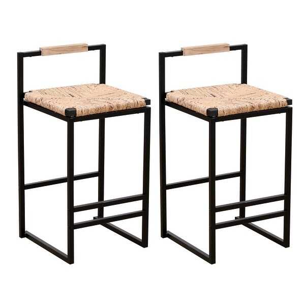 Set of 2 Bar Stools Counter Height Dining Chairs for Kitchen， Home