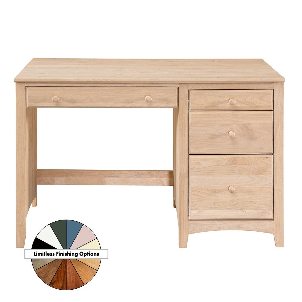 Coder Crossing Solid Wood 4 Drawer Desk