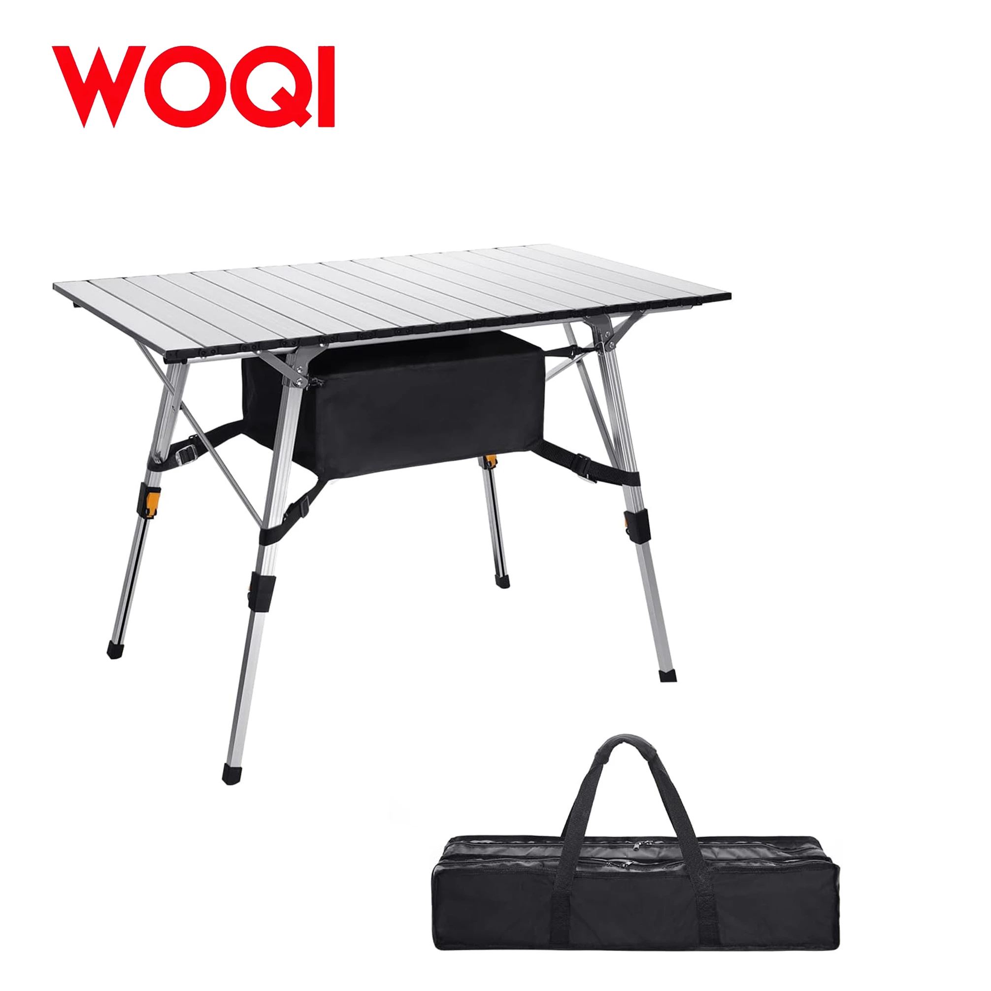 WOQI adjustable height folding camping table with desktop  available for outdoor picnics  beach cooking