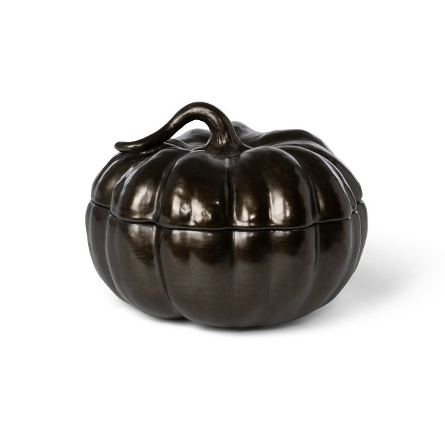 Park Hill Collection Bronze Lidded Ceramic Pumpkin Bowl Medium