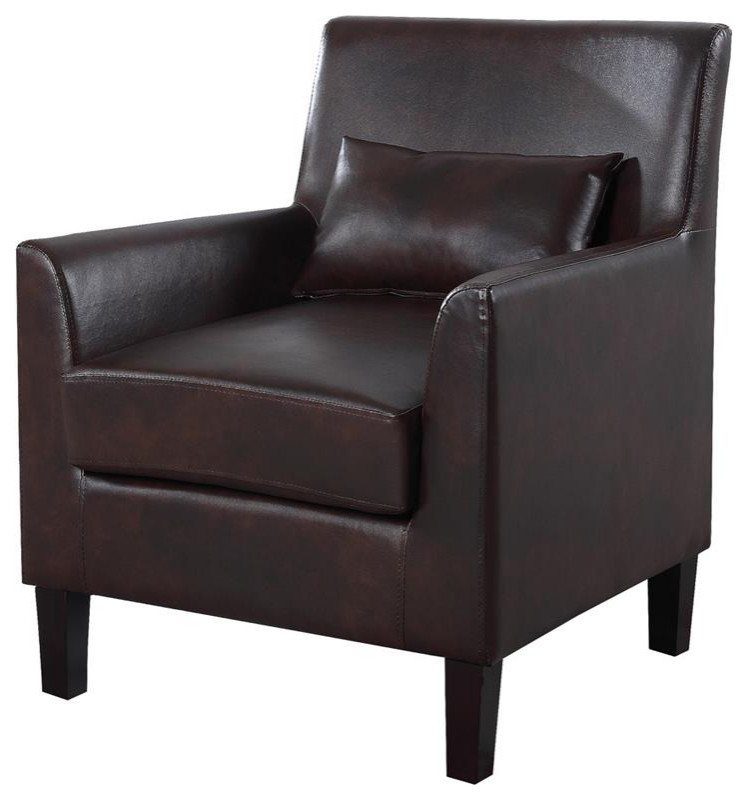 Best Master Cassidy Faux Leather Living Room Accent Arm Chair in Espresso   Transitional   Armchairs And Accent Chairs   by Homesquare  Houzz