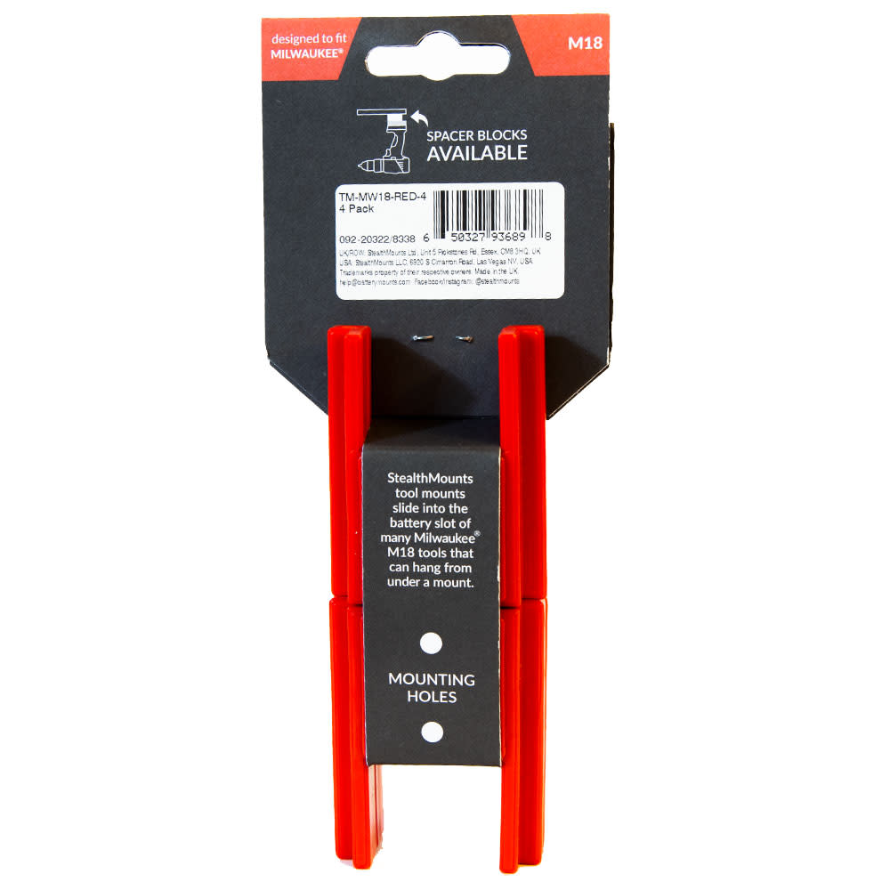 StealthMounts Tool Mount Milwaukee M18 Red 4pk