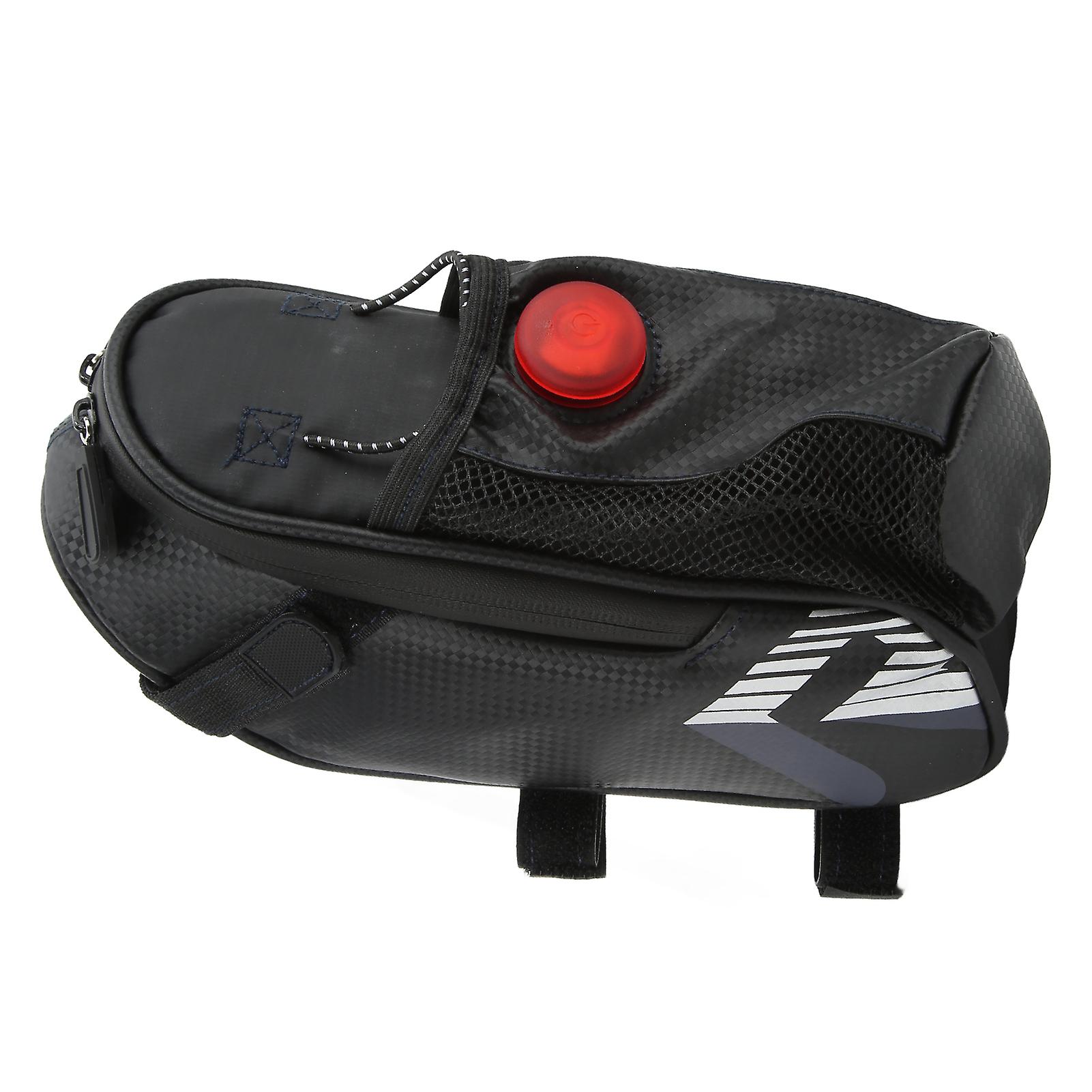 Bicycle Saddle Bag Ip44 Waterproof Bike Taillight Pocket Water Bottle Pouch With Led Light