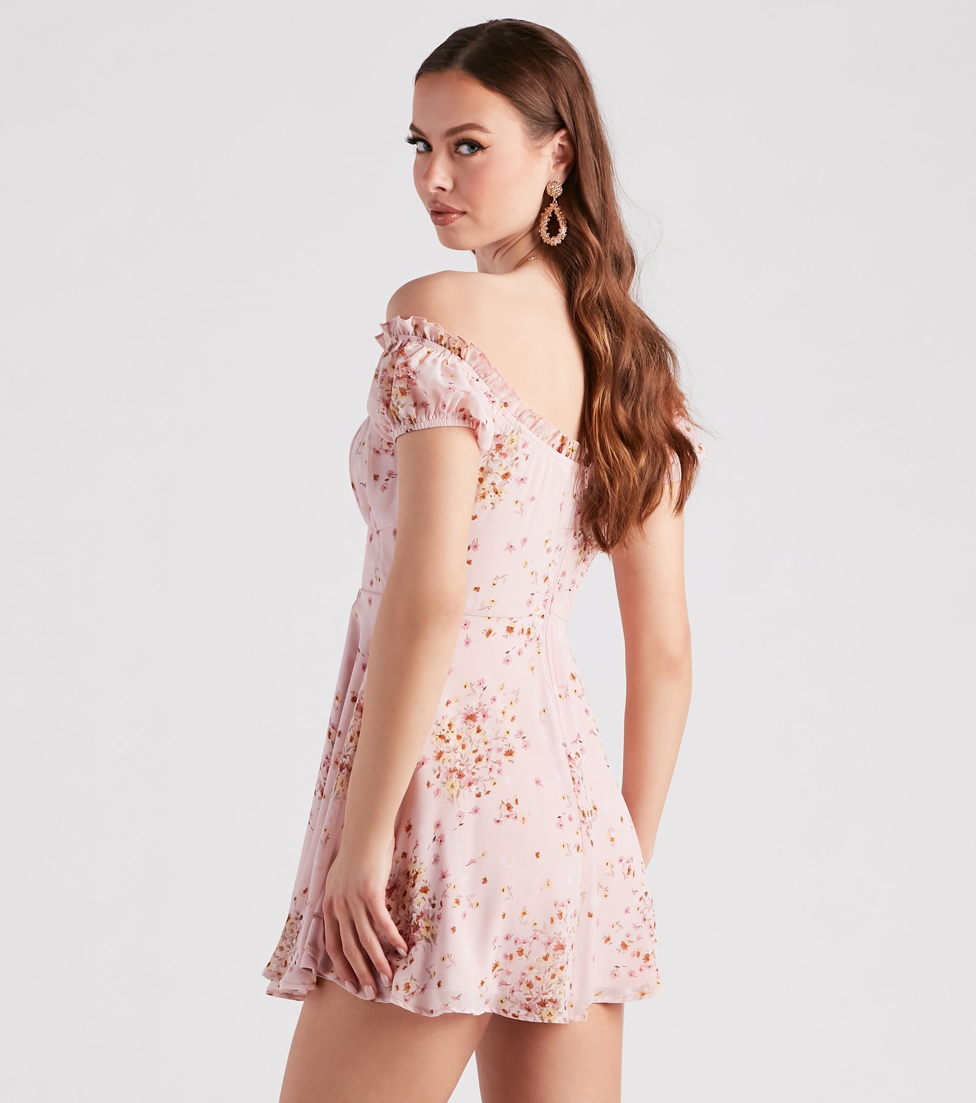 Sweet Life Floral Chiffon Skater Dress