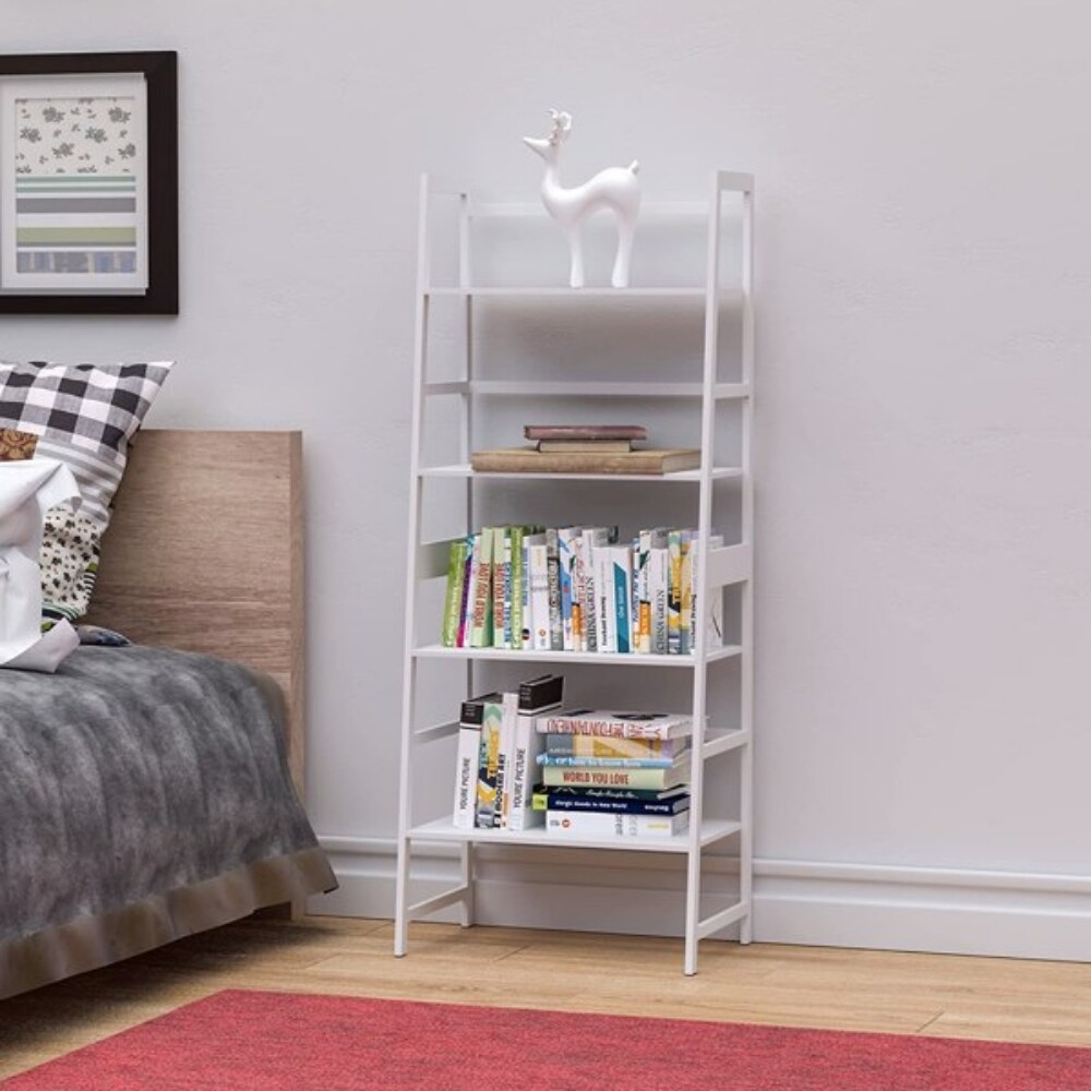 WTZ Bookshelf  Ladder Bookcase  4 Tier Tall Book case for Bedroom  Living Room  Office   20.6\