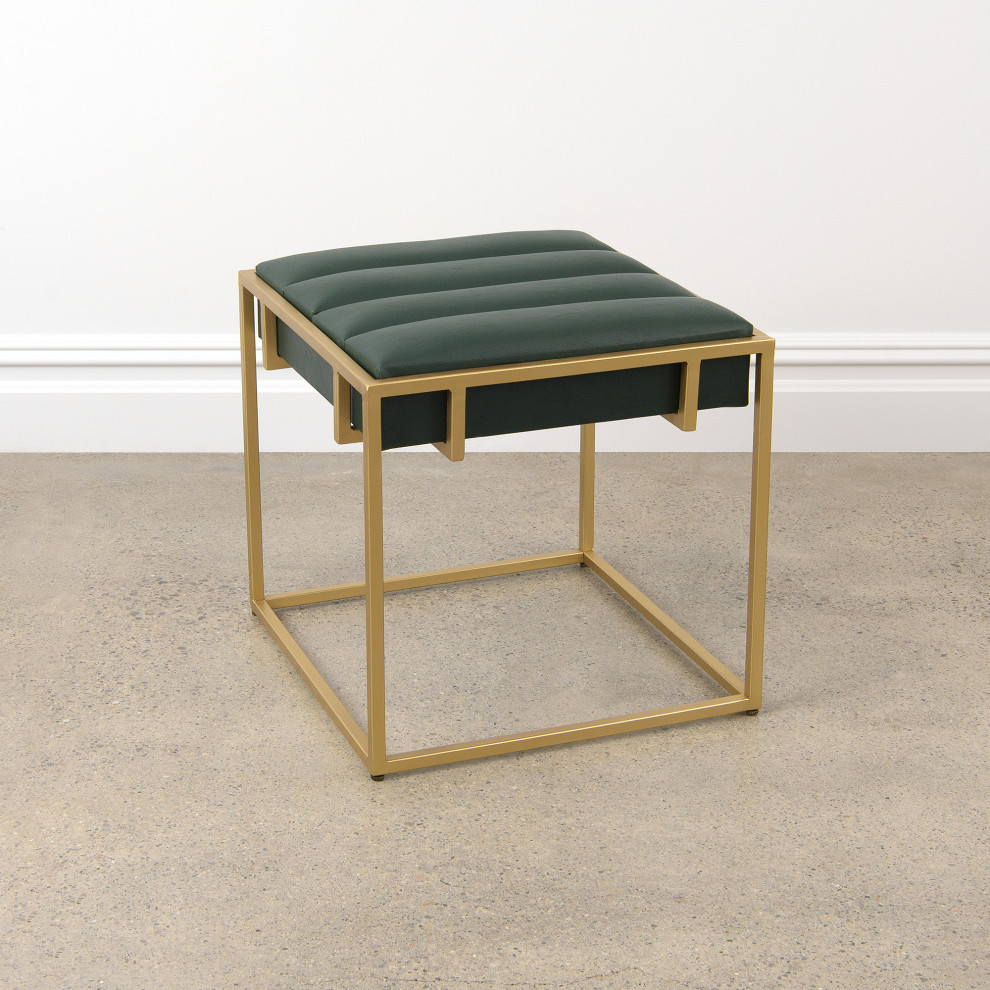 Annabelle Leather Stool   Contemporary   Vanity Stools And Benches   by Best Home Fashion  Houzz