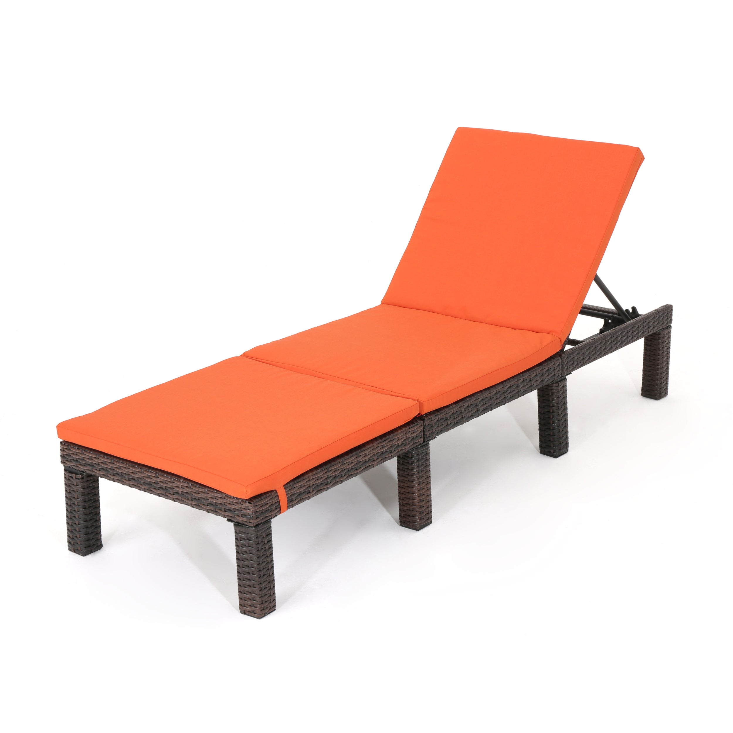 Joyce Outdoor Wicker Chaise Lounge with Water Resistant Cushion