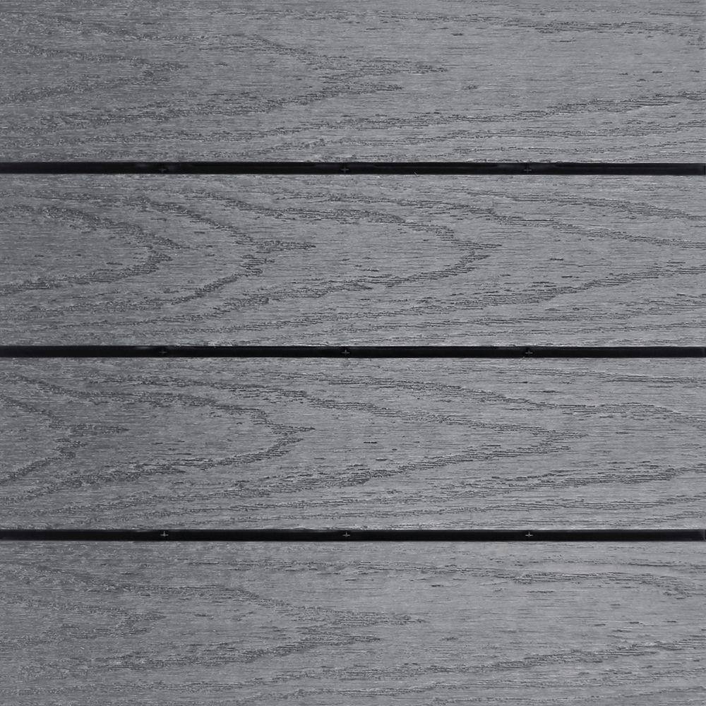 NewTechWood UltraShield Naturale 1 ft. x 1 ft. Quick Deck Outdoor Composite Deck Tile Sample in Westminster Gray US-QD-ZX-GY-S