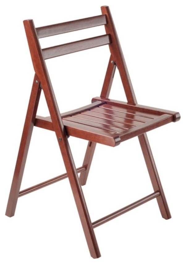 Ergode Robin 4 Pc Folding Chair Set Walnut   Transitional   Folding Chairs And Stools   by VirVentures  Houzz