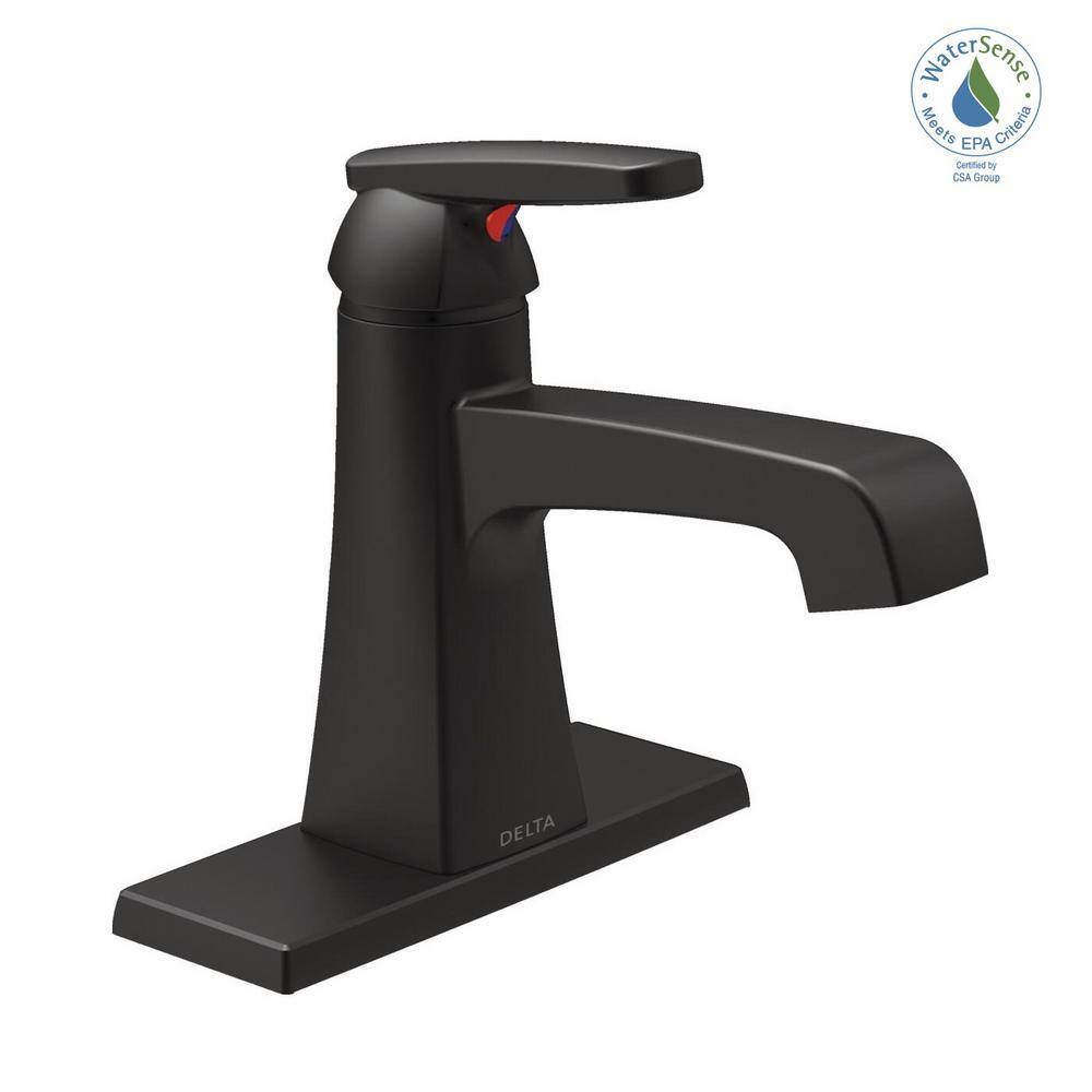 Delta Ashlyn Single Hole Single-Handle Bathroom Faucet in Matte Black 564-BLMPU-DST