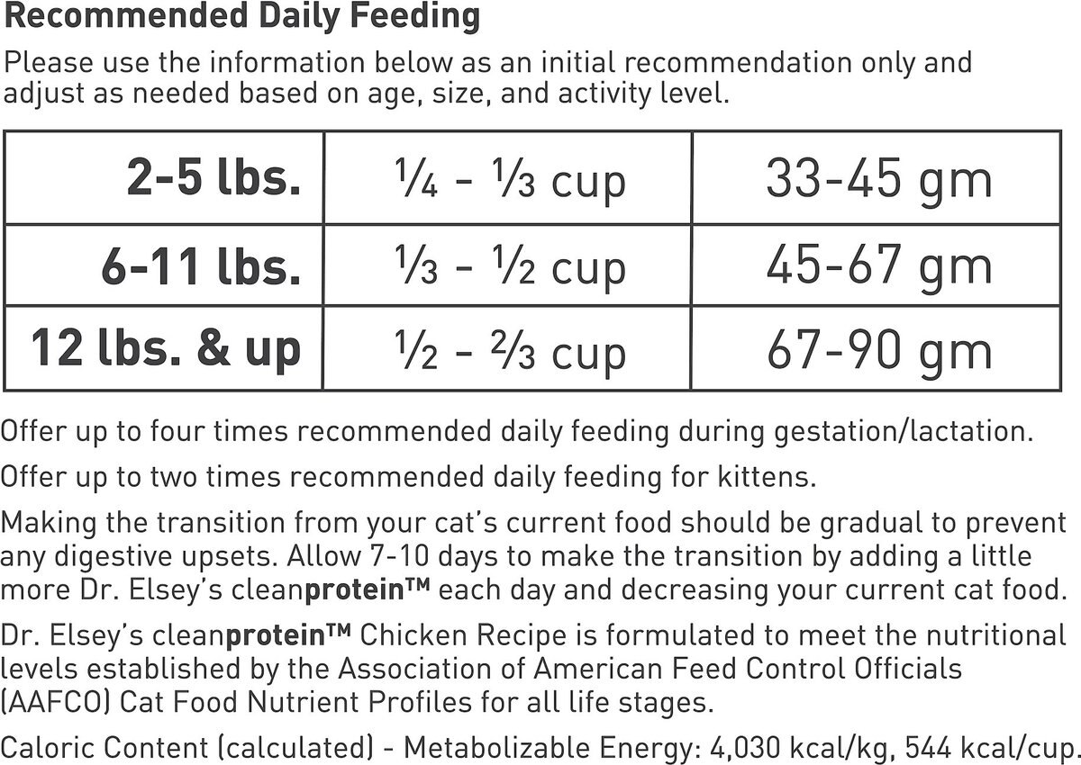 Dr. Elsey's cleanprotein Chicken Formula Grain-Free Dry Cat Food