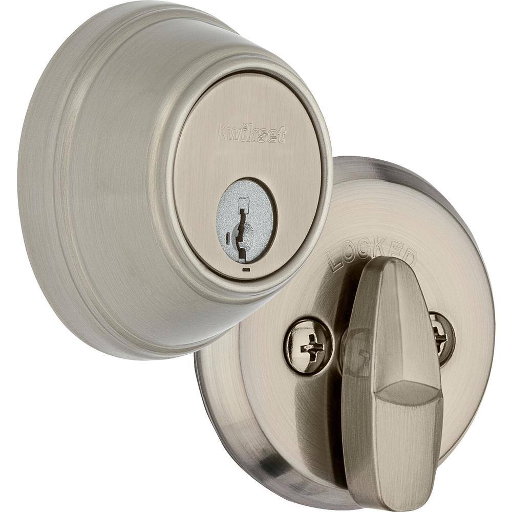 Kwikset 816 Single Cylinder Satin NIckel Key Control Deadbolt Featuring SmartKey Security with Microban Antimicrobial Technology 816 15 SMT RCAL RCS CP