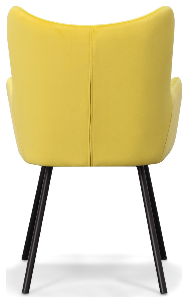 Modrest Turiff Yellow Velvet Dining Chair   Midcentury   Dining Chairs   by Vig Furniture Inc.  Houzz