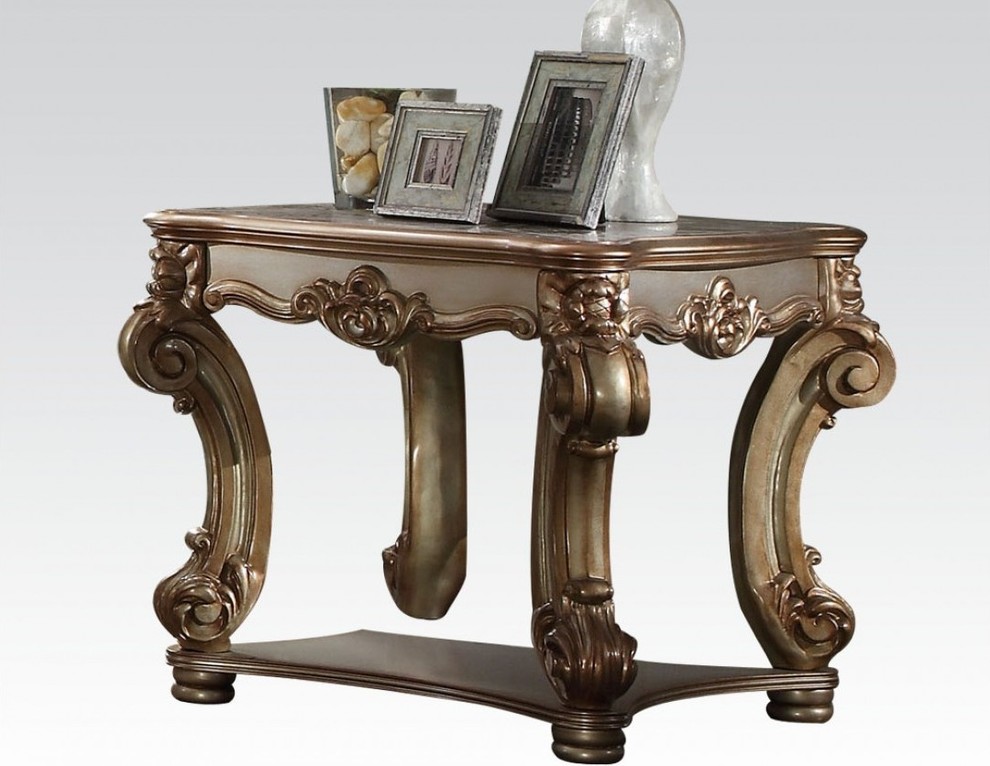 ACME Vendome End Table  Gold Patina  83121 Promo   Victorian   Side Tables And End Tables   by Emma Mason  Houzz