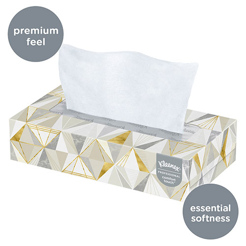 Kimberly-Clark Kleenex Professional Facial Tissue for Business (03076) | Flat Tissue Boxes， 12 Boxes