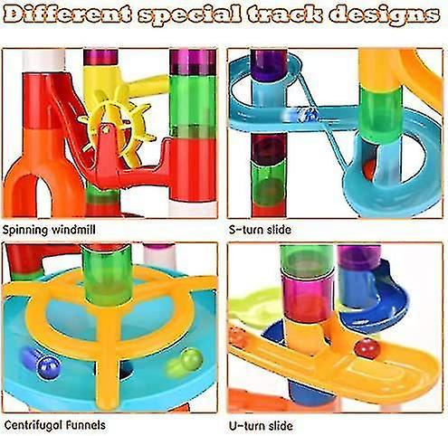 Marble Run， 166pcs Building Blocks Game Stem Educational Learning Toy， Upgraded Version Novel Part S