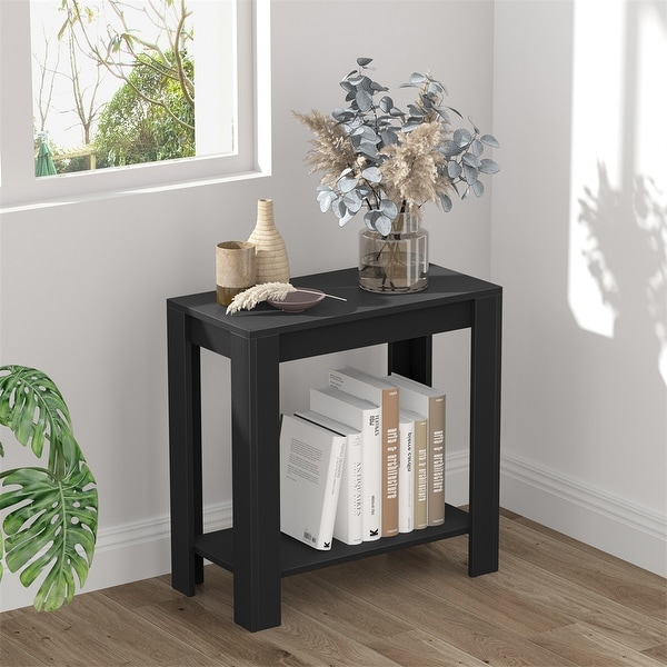 Narrow End Table with Shelf