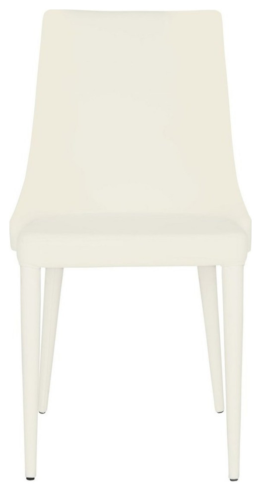 Maysa 19 quotH Leather Side Chair  Set of 2  White   Midcentury   Dining Chairs   by V.S.D Furniture  Houzz