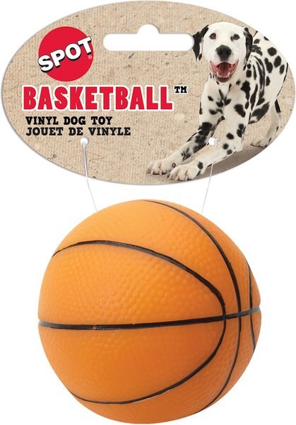 Ethical Pet Vinyl Basketball Squeaky Dog Chew Toy， Color Varies