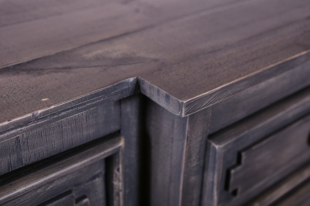Keystone Rustic Gray Console Table  Media Cabinet   Traditional   Media Cabinets   by Crafters and Weavers  Houzz