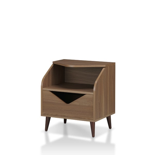 Furniture of America Norman Mid-century Walnut 20-inch 1-shelf Side Table