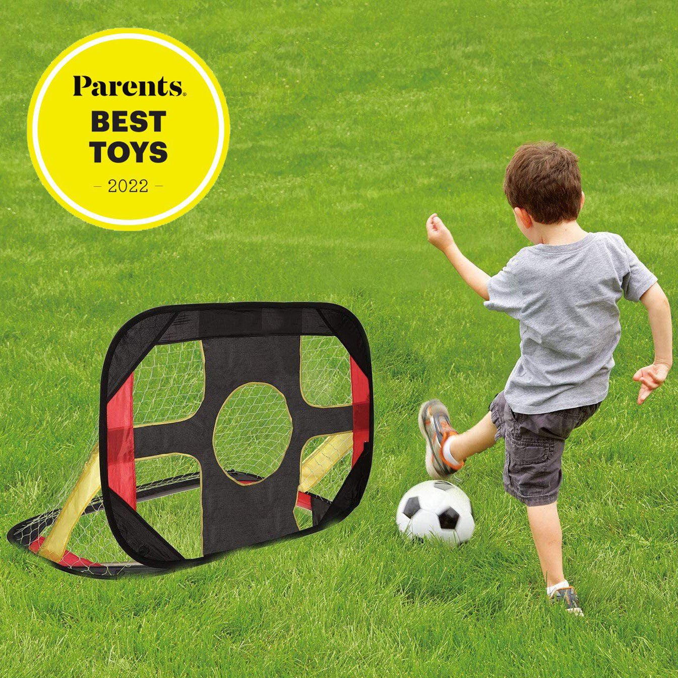 Best 2-In-1 Kids Pop Up Football Soccer Goal Net With Portable Bag