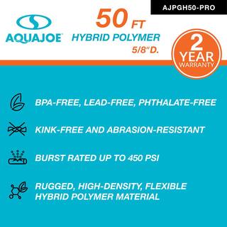 AQUA JOE 58 in. Dia. x 50 ft. Hybrid Polymer Garden Hose AJPGH50-PRO