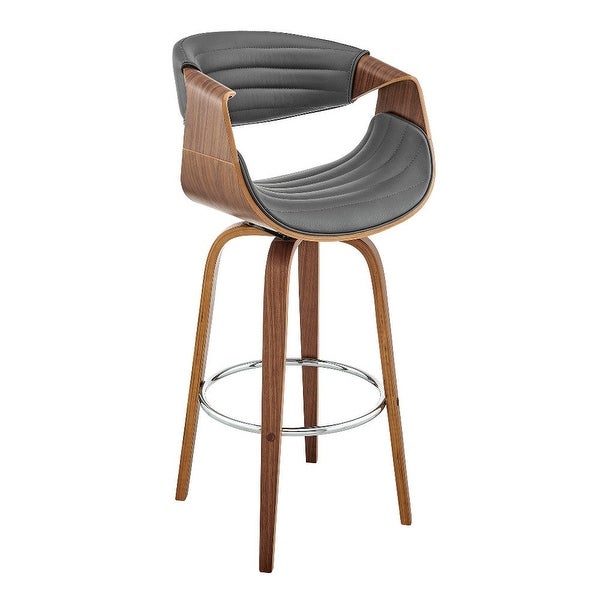 Swivel Bar Stool with Leatherette Bucket Seat - 20 L x 20 W x 41 H Inches