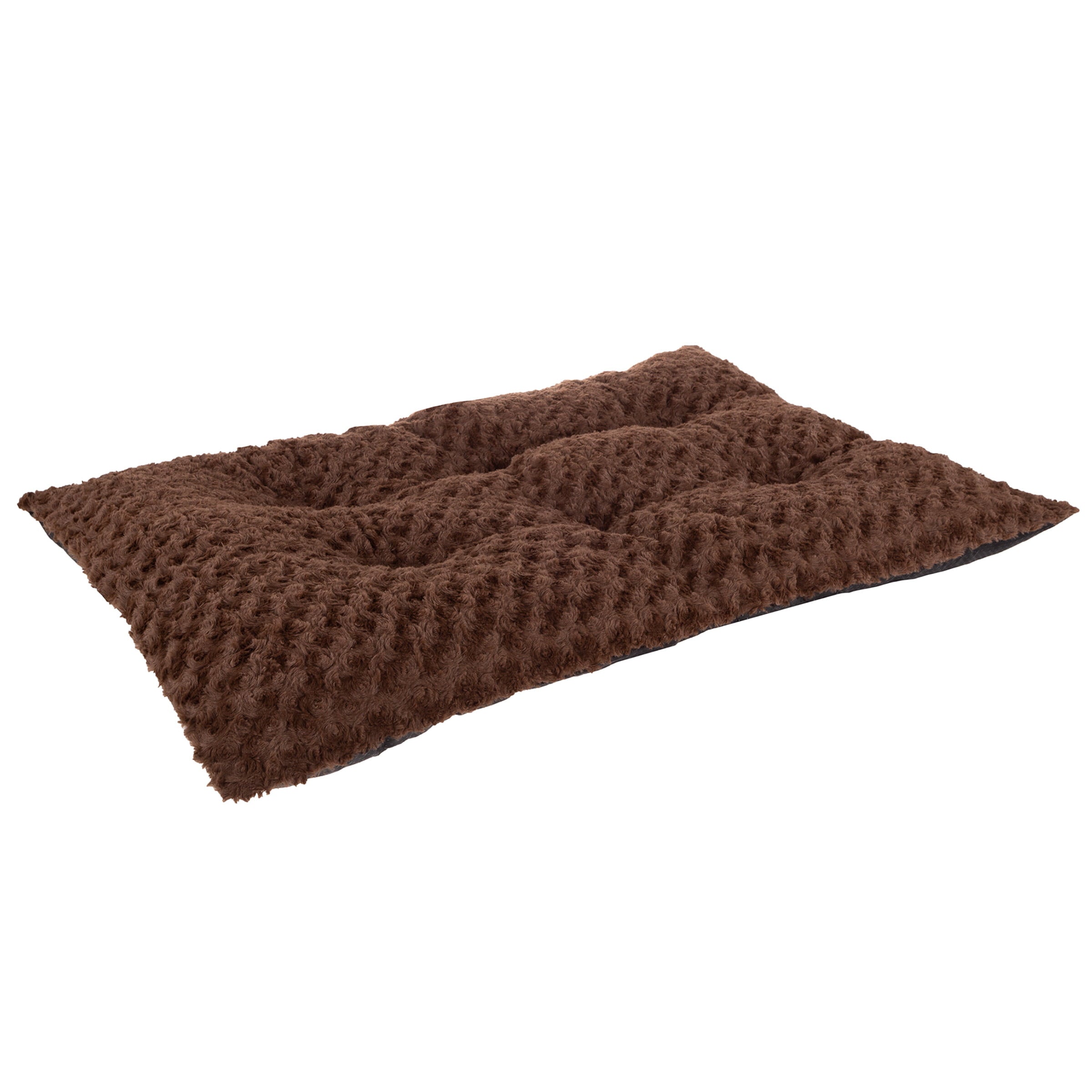 Dog Bed – 42x26 Large Pet Pillow and Crate Pad with Faux Fur Sleep Surface and Non-Slip Bottom – Machine Washable Dog Bed by PETMAKER (Brown)