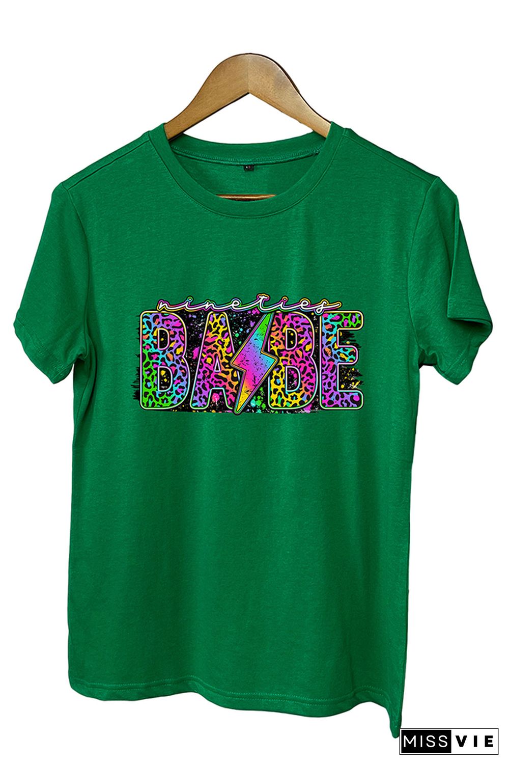 90's Babe Rainbow Leopard Graphic Tee Wholesale