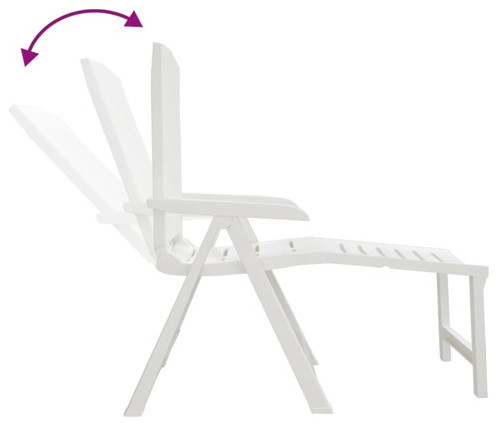 vidaXL Sun Lounger Outdoor Patio Furniture Folding Lounge Chair White Plastic   Outdoor Lounge Chairs   by vidaXL LLC  Houzz