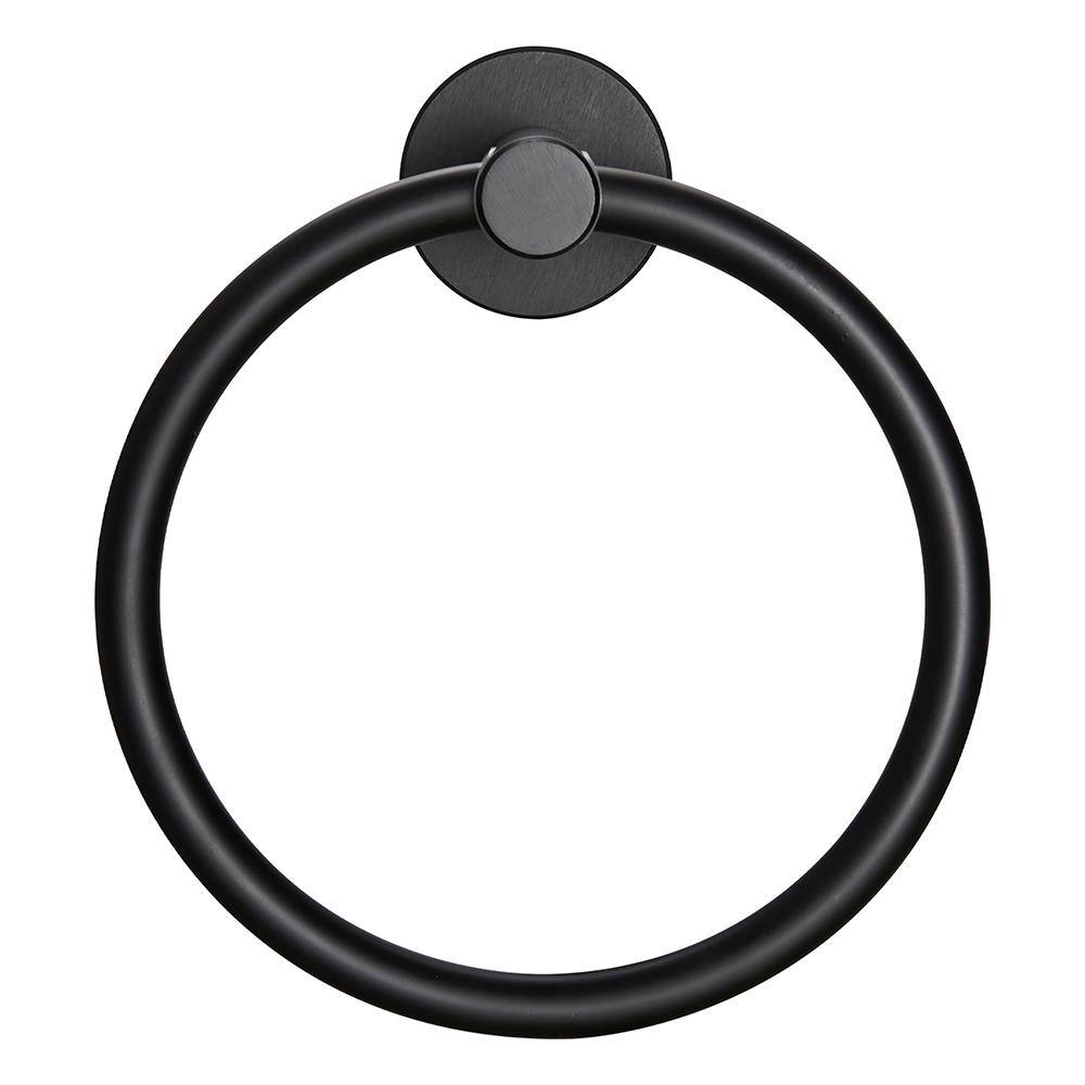 JimsMaison Wall Mounted Towel Ring in Matte Black JMDRBH04MB